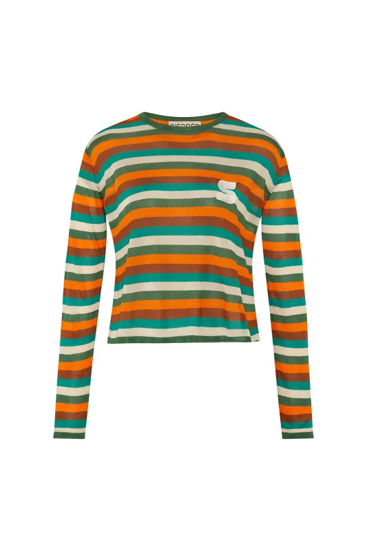TEX - Sunset striped long sleeve knit top sold by Siedres