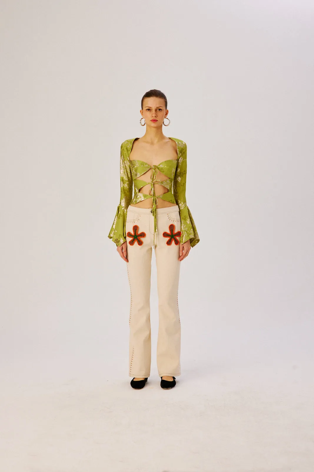 ISLA - Flower crochet detailed pants sold by Siedres product image thumbnail 3