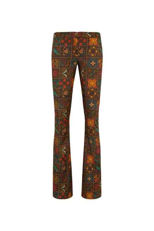 ISLA - Printed flare low-rise pants sold by Siedres
