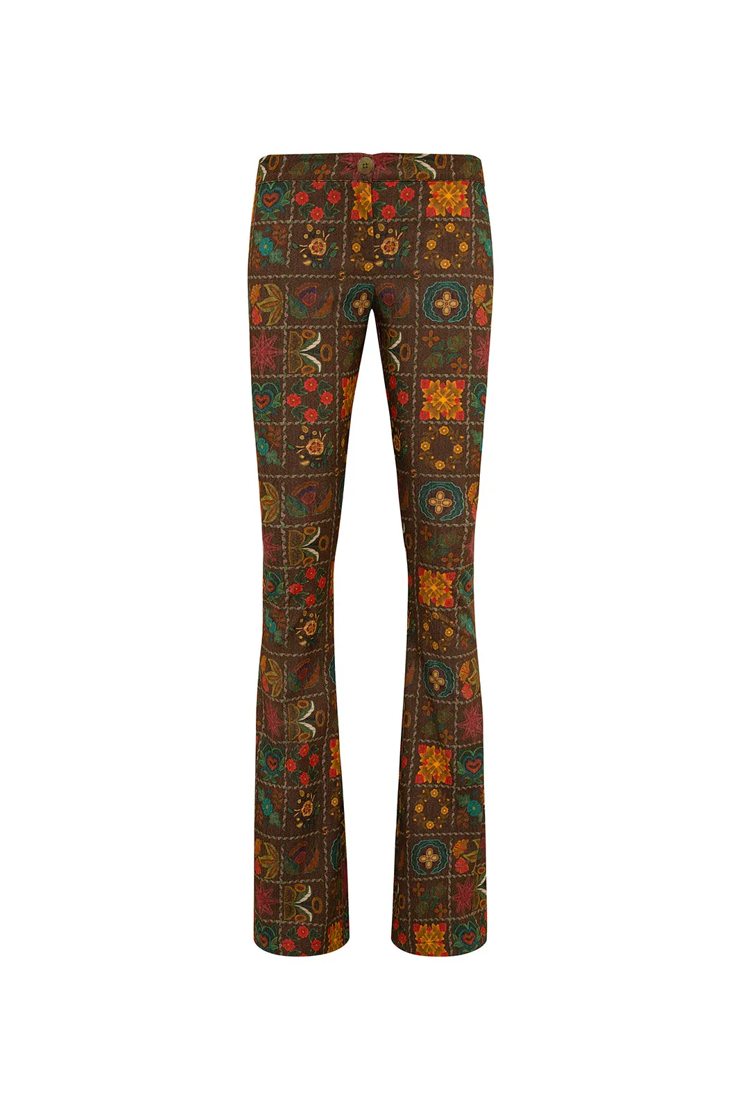 ISLA - Printed flare low-rise pants sold by Siedres