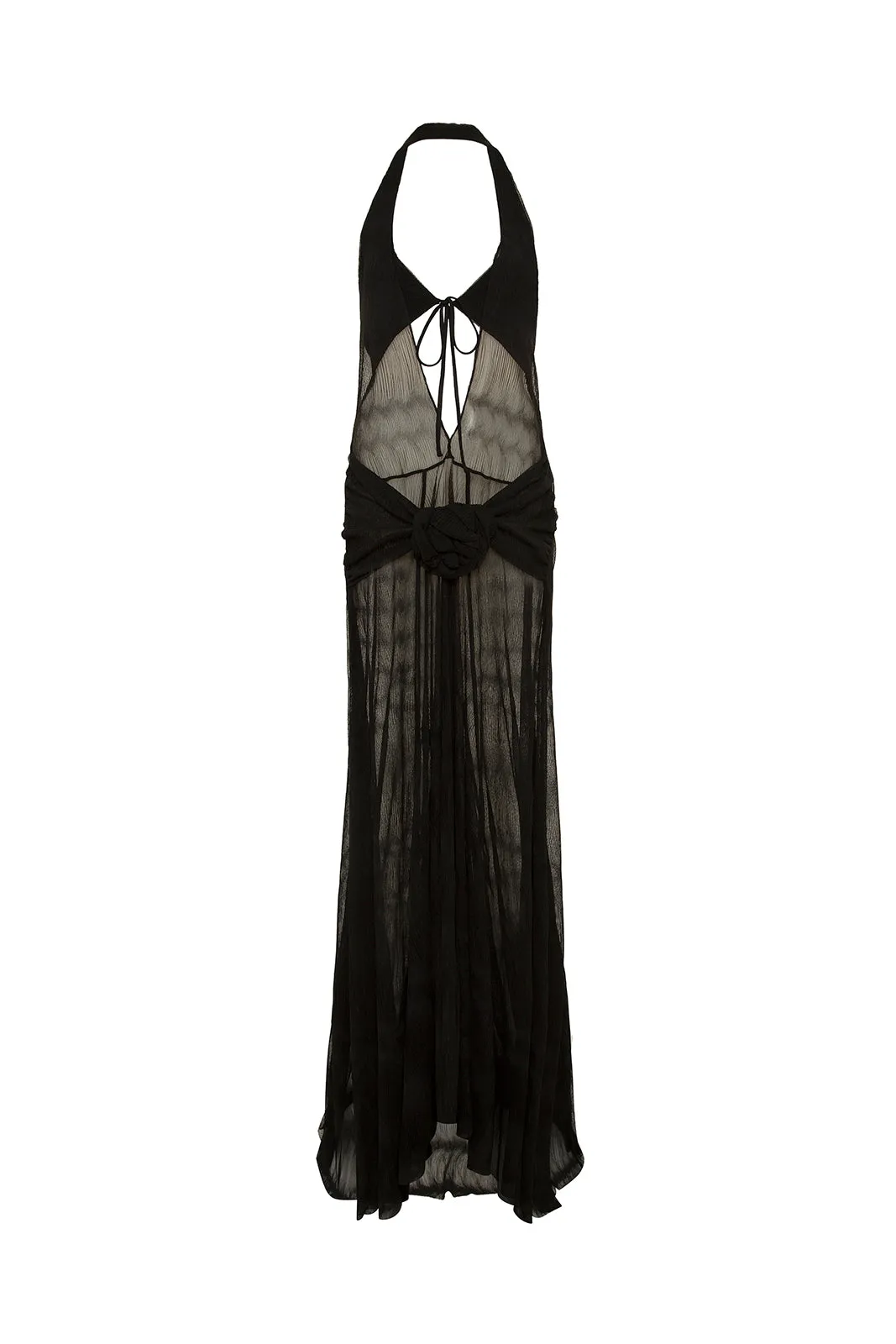 DERIN - Cut-out detailed sheer maxi dress sold by Siedres