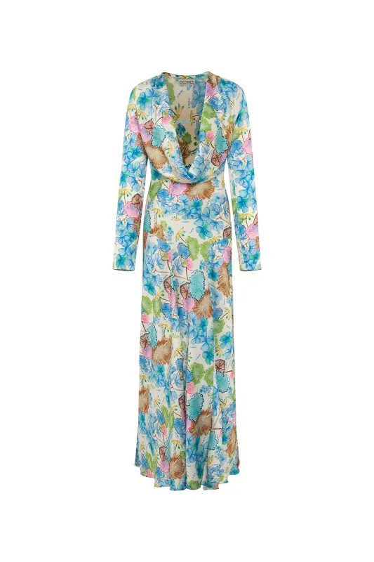 SENTY - Floral printed cowl neck maxi dress sold by Siedres
