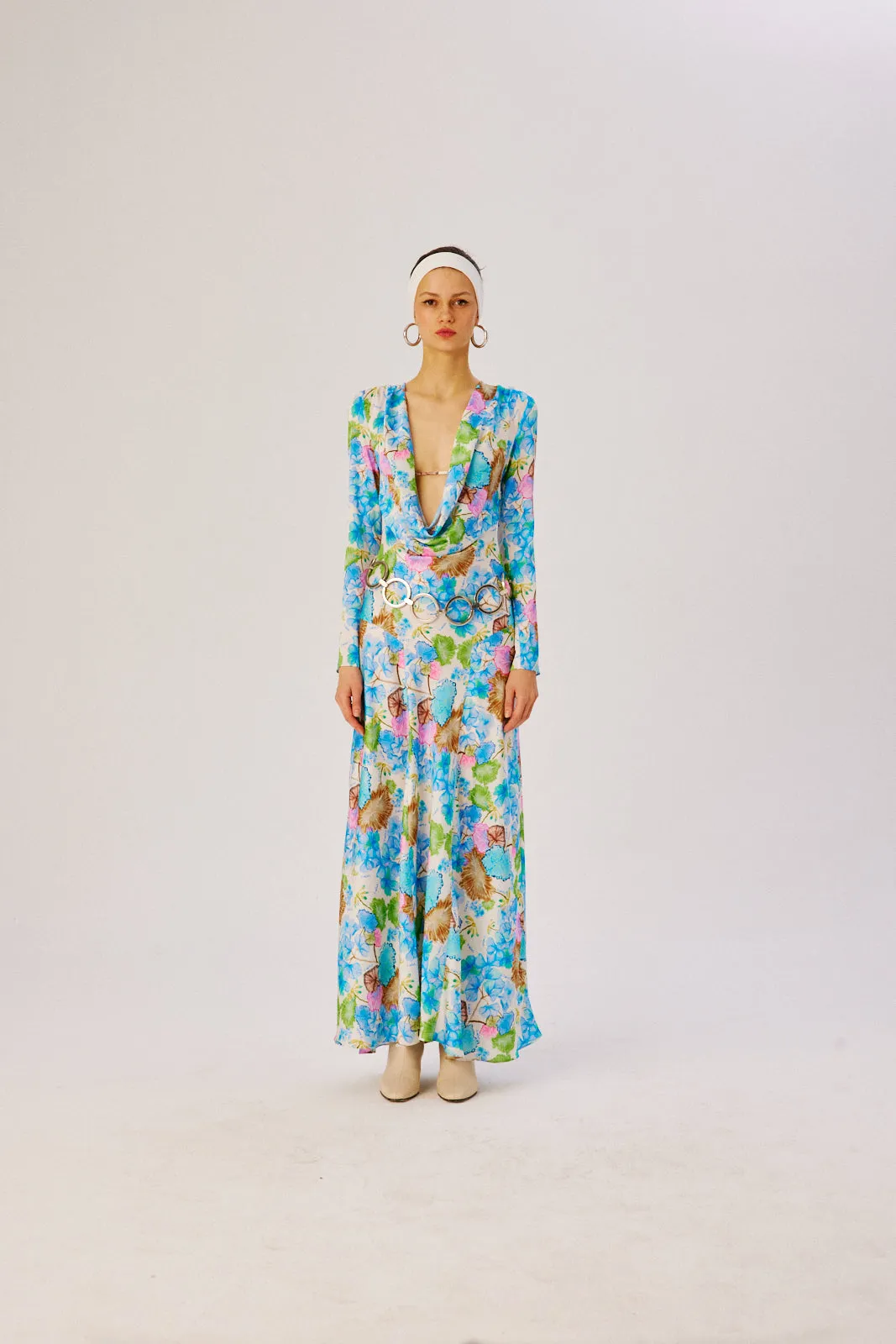 SENTY - Floral printed cowl neck maxi dress sold by Siedres product image thumbnail 3