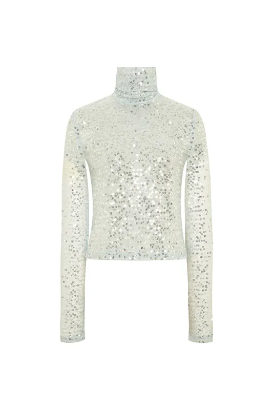 CODY - Sequin turtle neck top sold by Siedres
