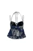 HARLIN - Front-tie detail jacquard top sold by Siedres