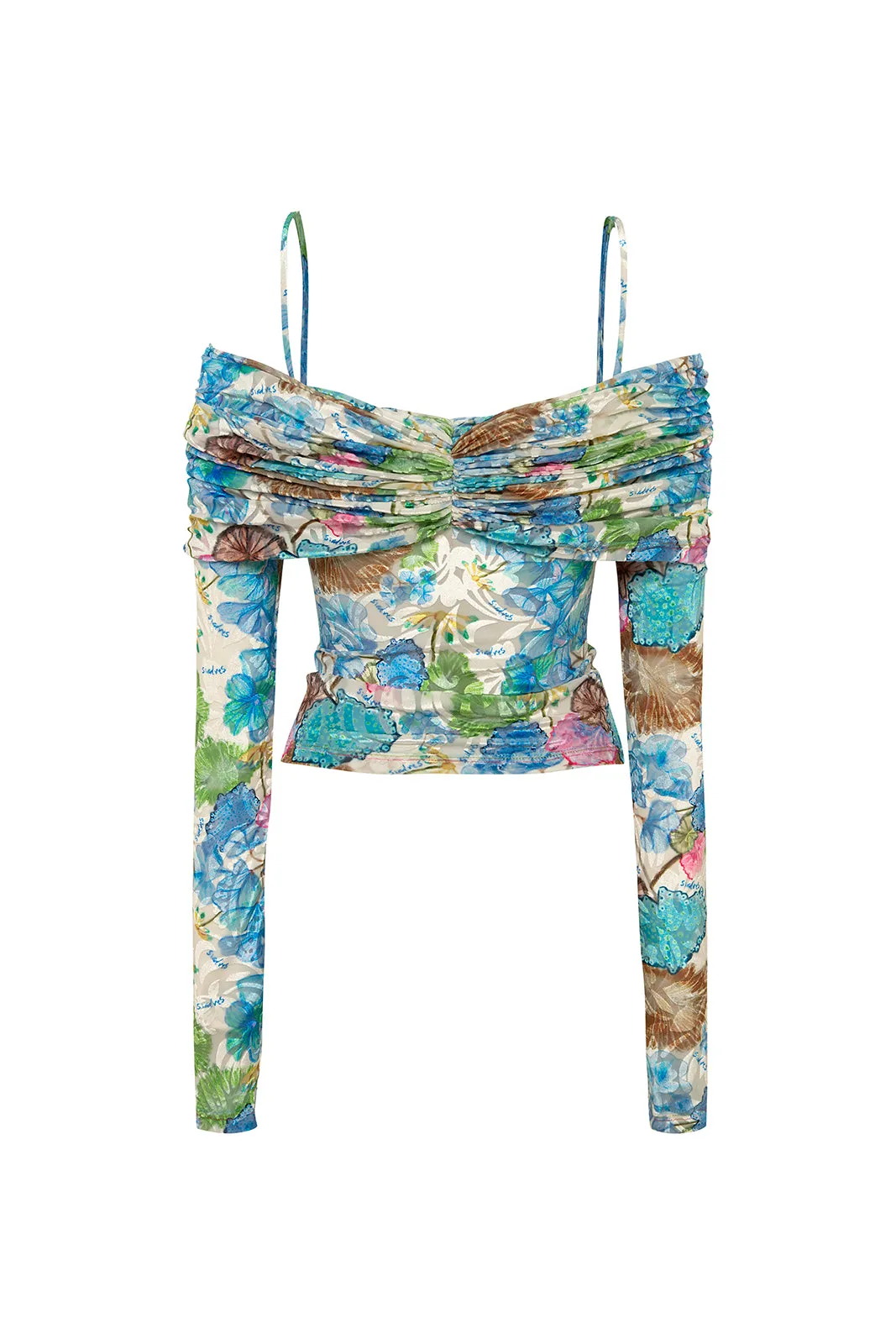 LEDI - Floral printed draped velvet top sold by Siedres product image thumbnail 2