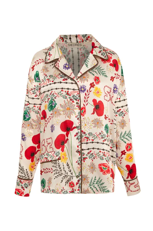 NICO - Floral printed pyjama shirt sold by Siedres