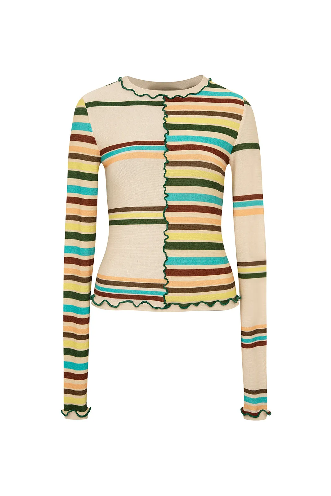 NITA - Multi printed patchwork knit top sold by Siedres