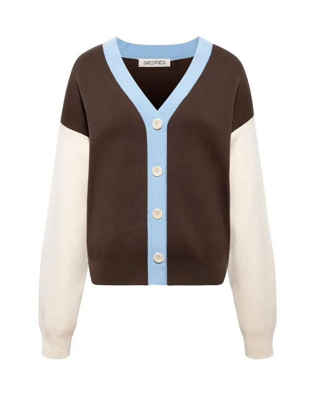 CORA - Three colored cropped cardigan sold by Siedres