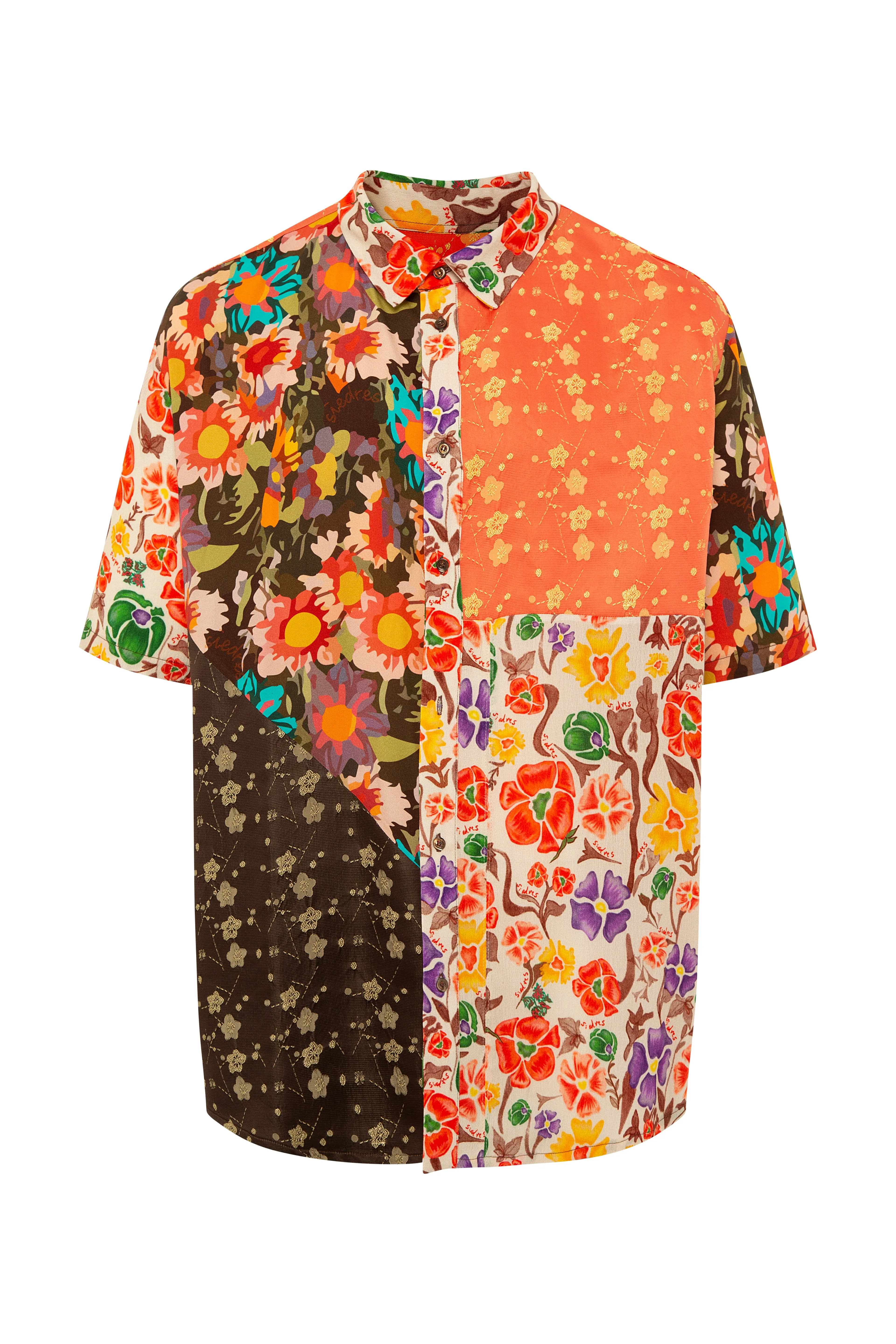 PAUL - Printed patchwork short sleeve shirt sold by Siedres