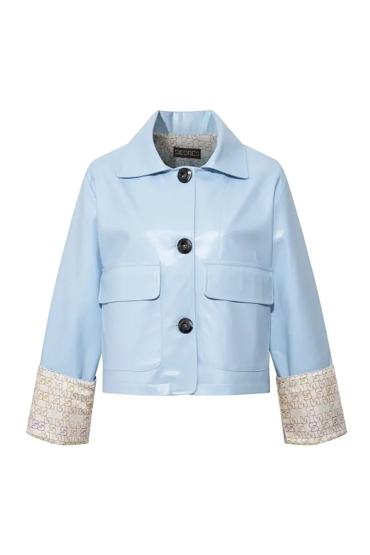 LUNA - Fold back cuff faux leather jacket sold by Siedres