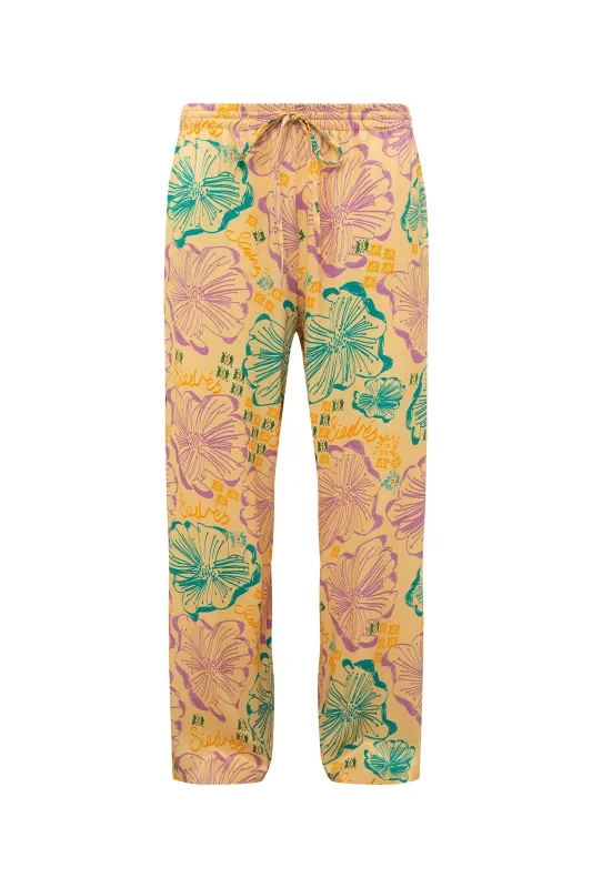 MASON - Straight-leg printed satin pants with elastic waistband sold by Siedres