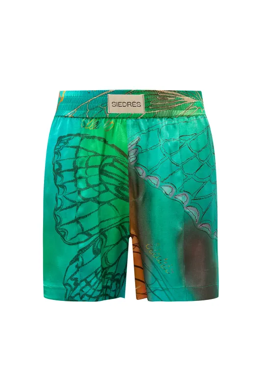 ARES - Mid-length satin boxer shorts sold by Siedres