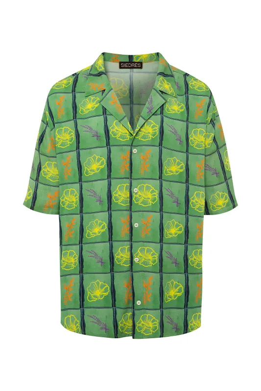 COLTON - Resort collar printed short sleeve shirt sold by Siedres
