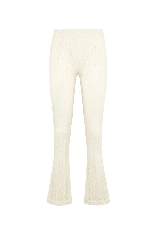 DANIA - Lace covered flared cropped pants sold by Siedres