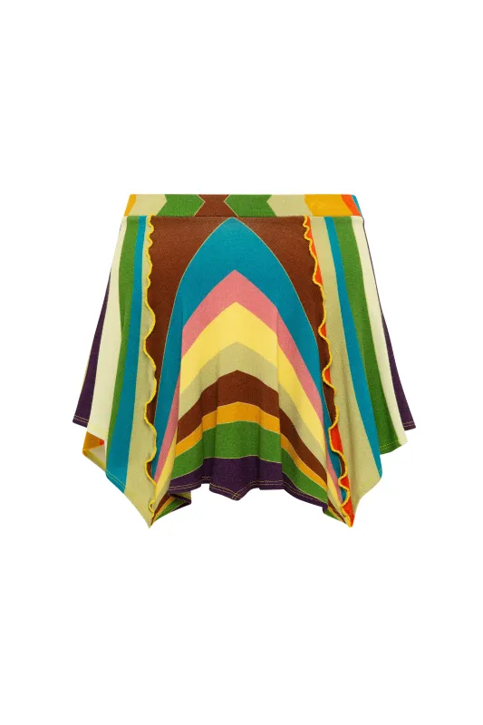 ALANI - Sun-ray knit mini skirt with contrast stitches sold by Siedres