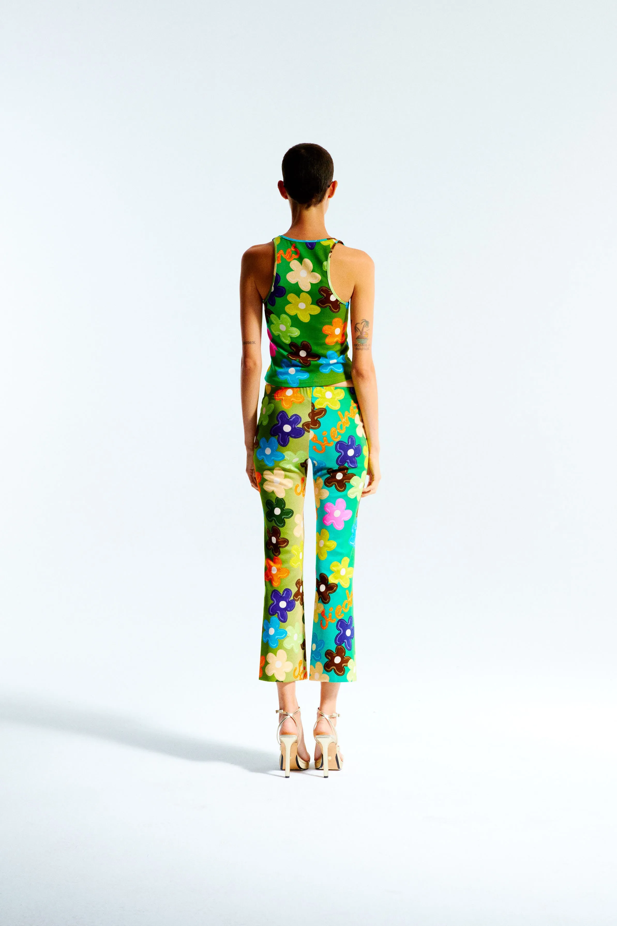 DANIA - Bubble flower flared cropped pants sold by Siedres product image thumbnail 5