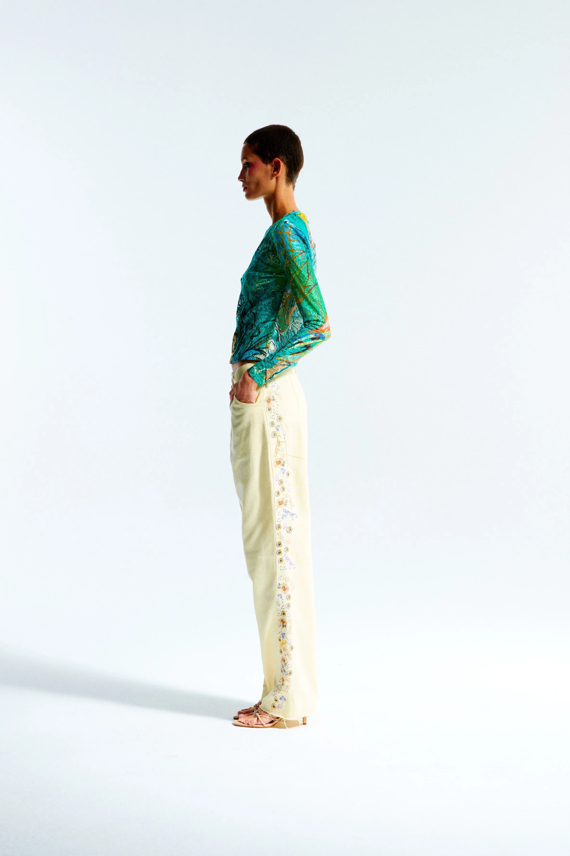 HAZE - Embroidered low-rise pants sold by Siedres product image thumbnail 4