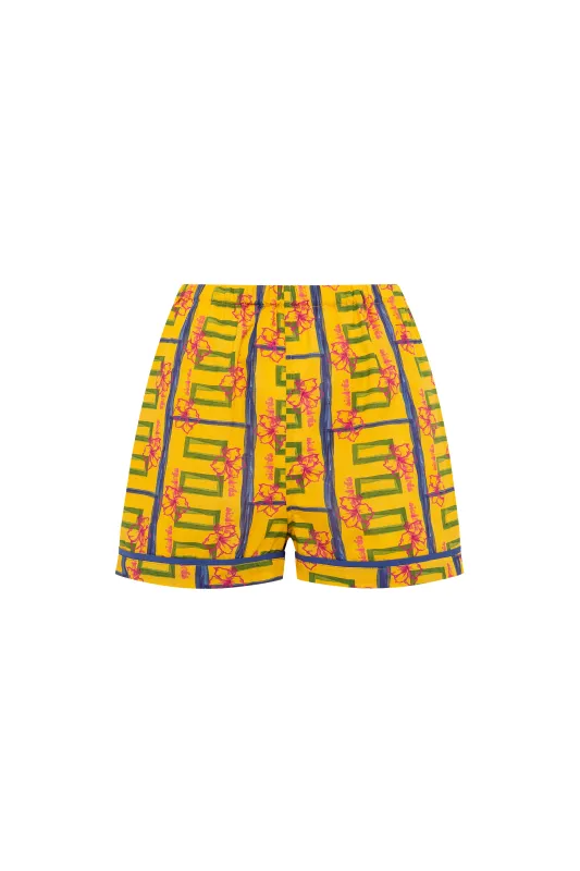 ZYON - Printed boxer shorts with contrast piping sold by Siedres