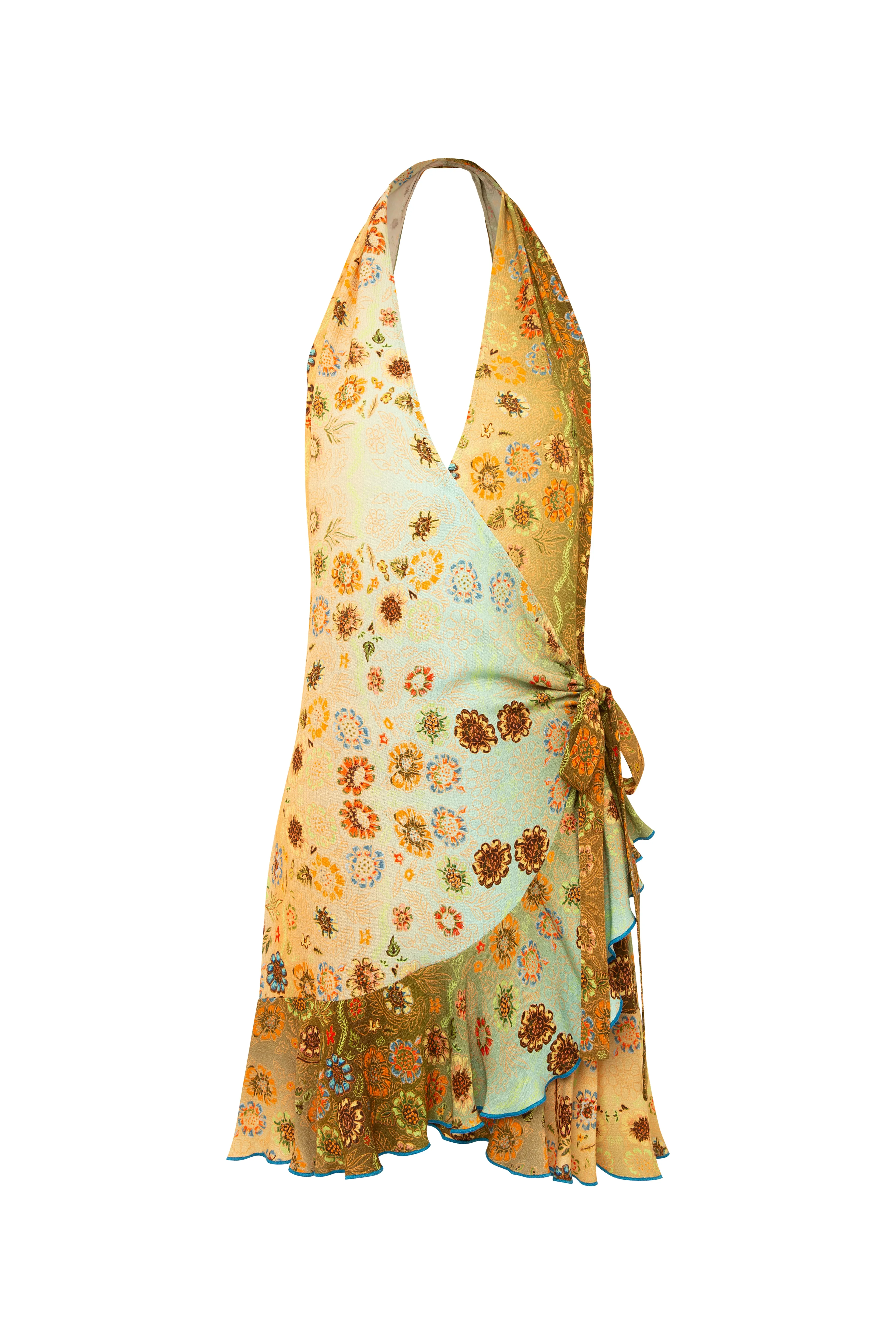 KAI - Printed wrap mini dress sold by Siedres