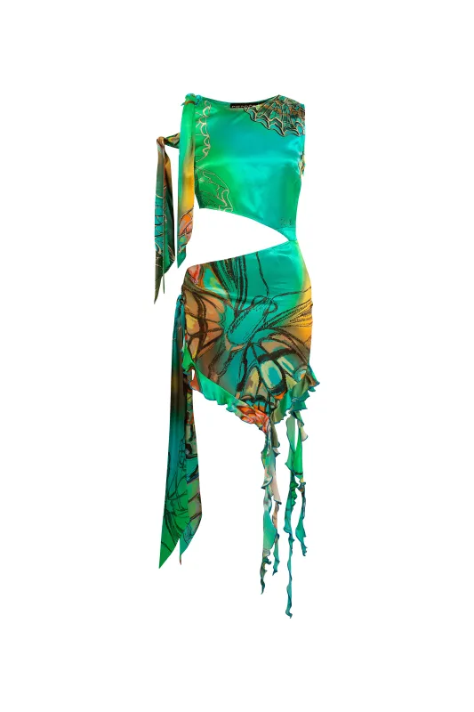 JEN - Butterfly asymmetric cut-out dress sold by Siedres