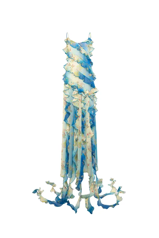 MARI - Blufly maxi dress with ruffles sold by Siedres