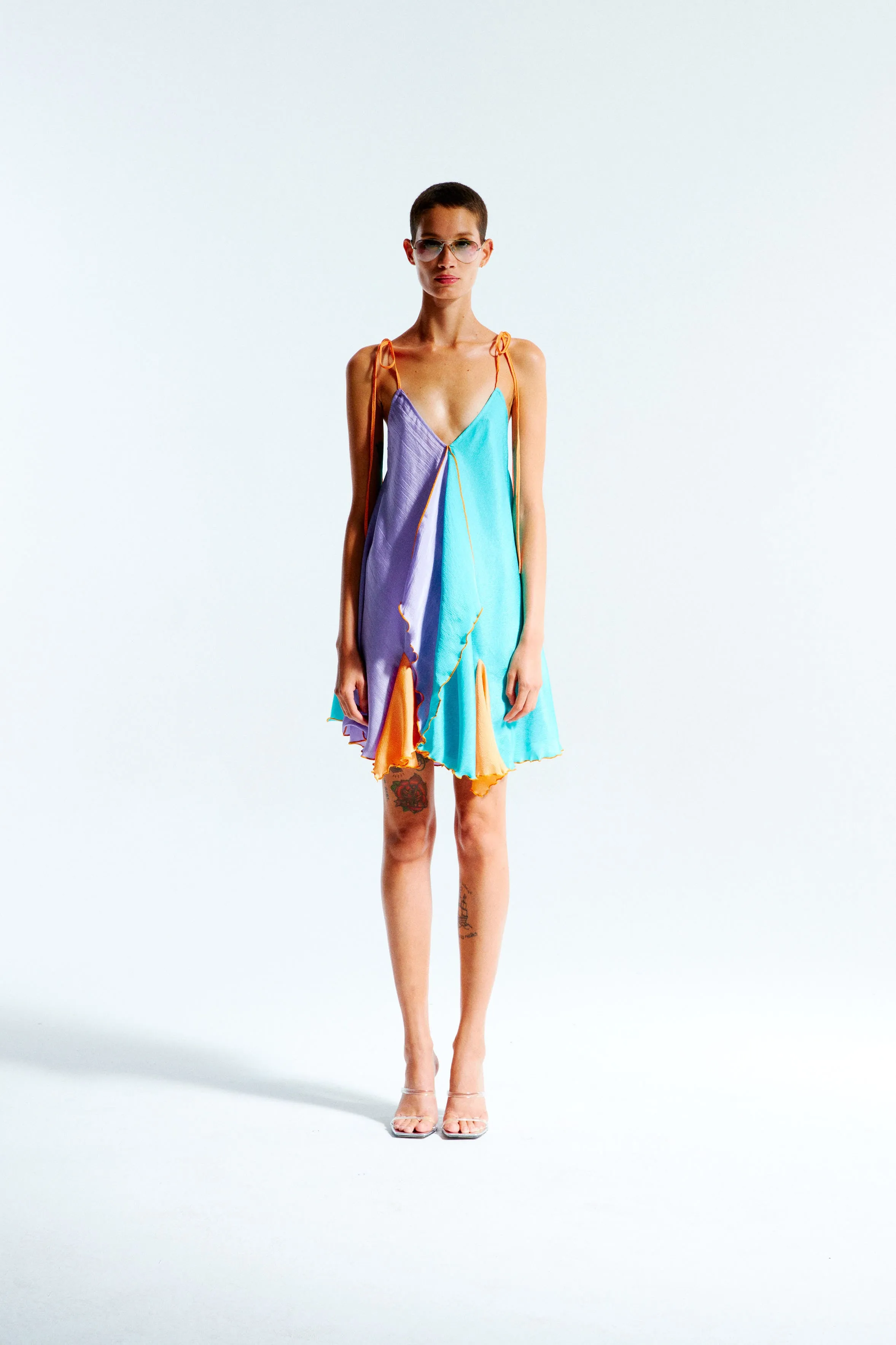 SAGE - Handkerchief color-block mini dress sold by Siedres product image thumbnail 3