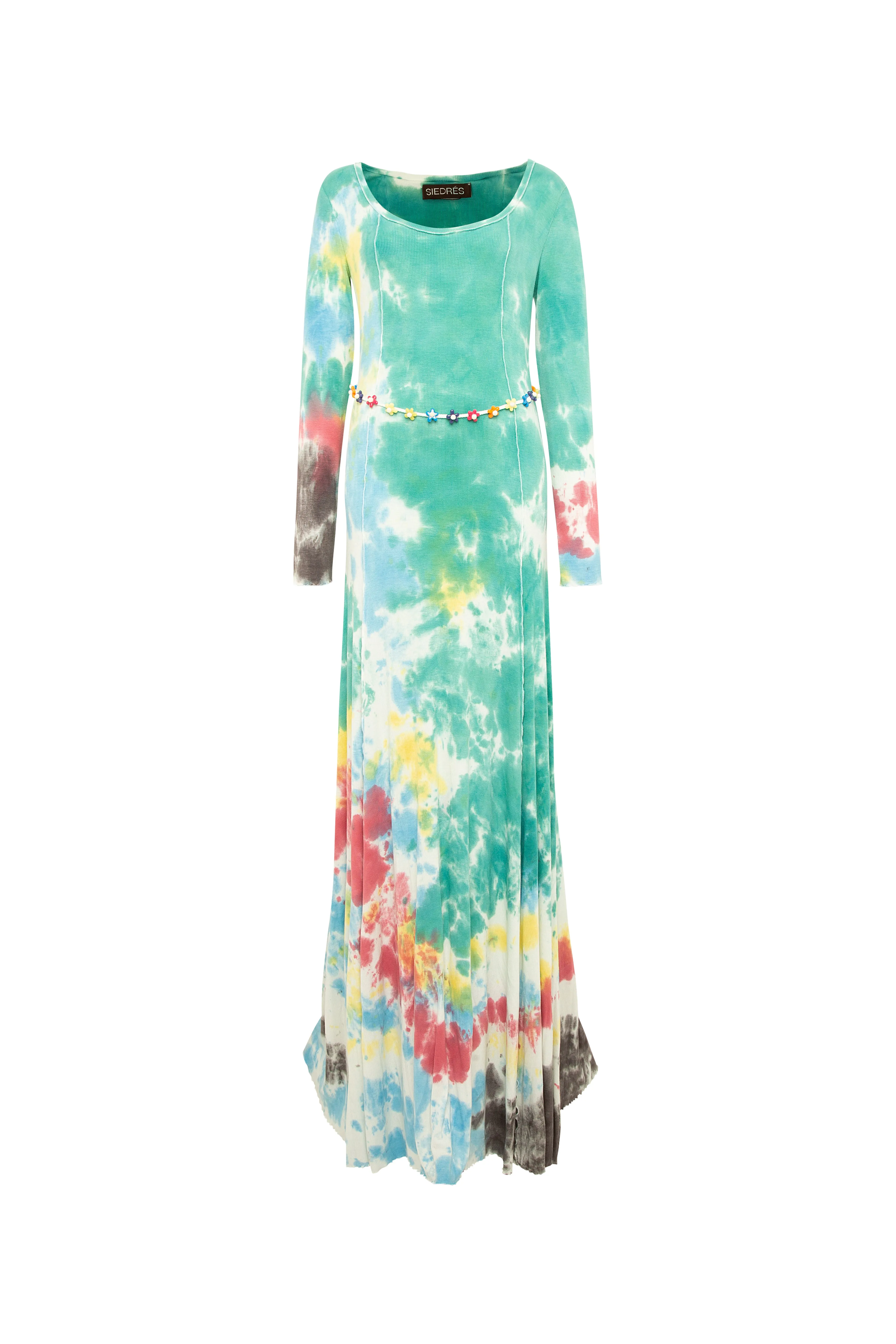 RUTH - Tie dye rib-knit maxi dress sold by Siedres
