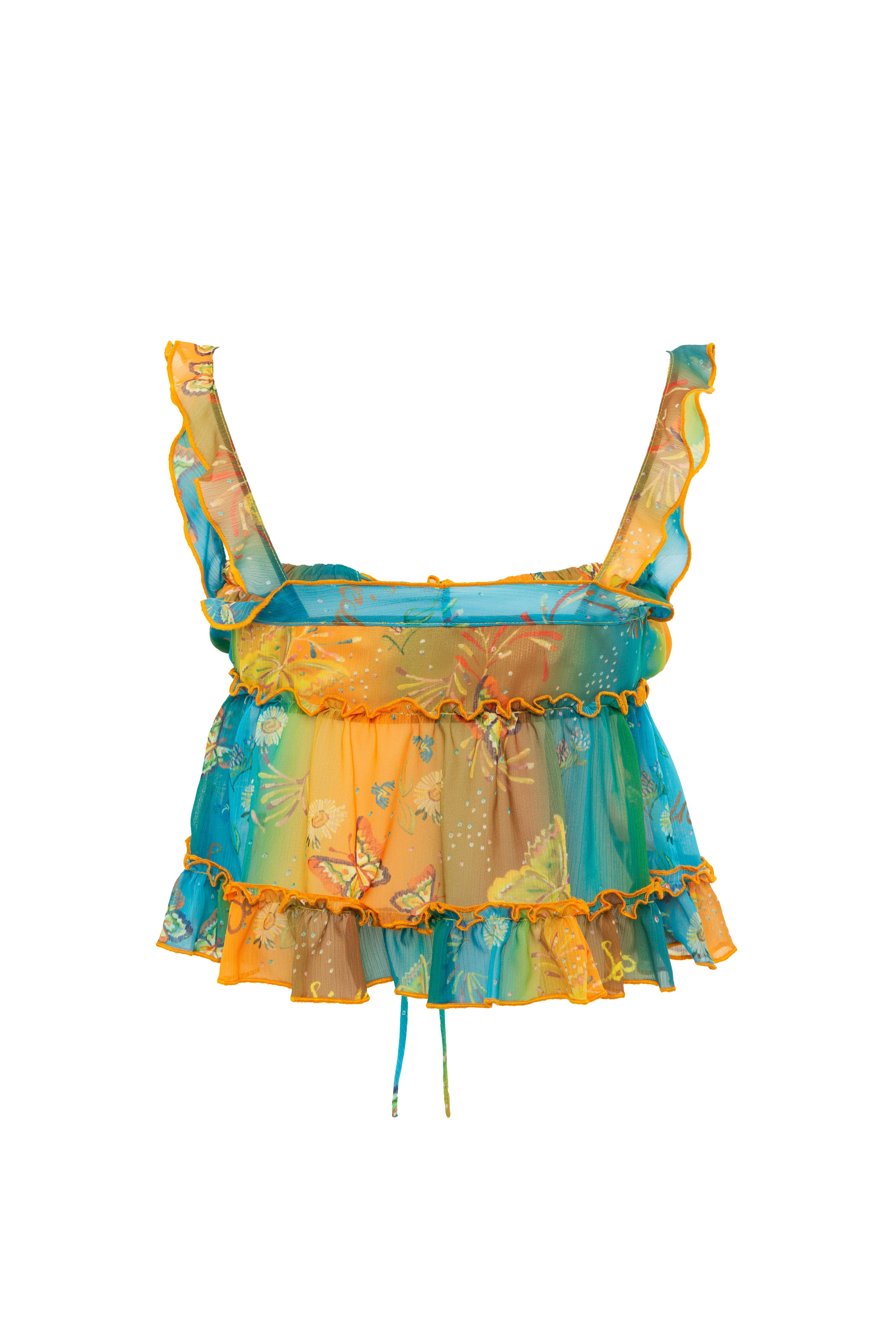 CALIA - Printed tie-front top with ruffles sold by Siedres product image thumbnail 2