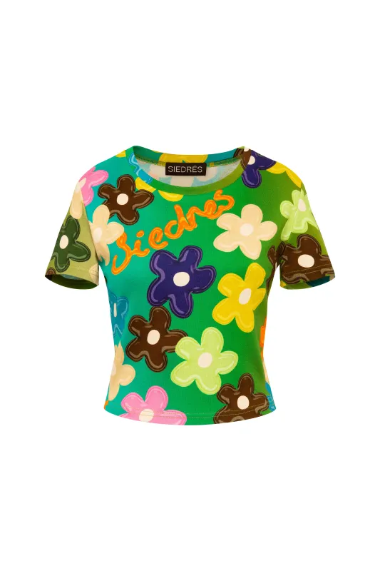 DESTA - Bubble flower cropped t-shirt sold by Siedres