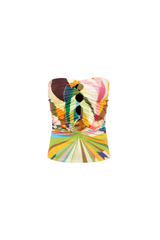 DAY - Flower kaleidoscope strapless top sold by Siedres