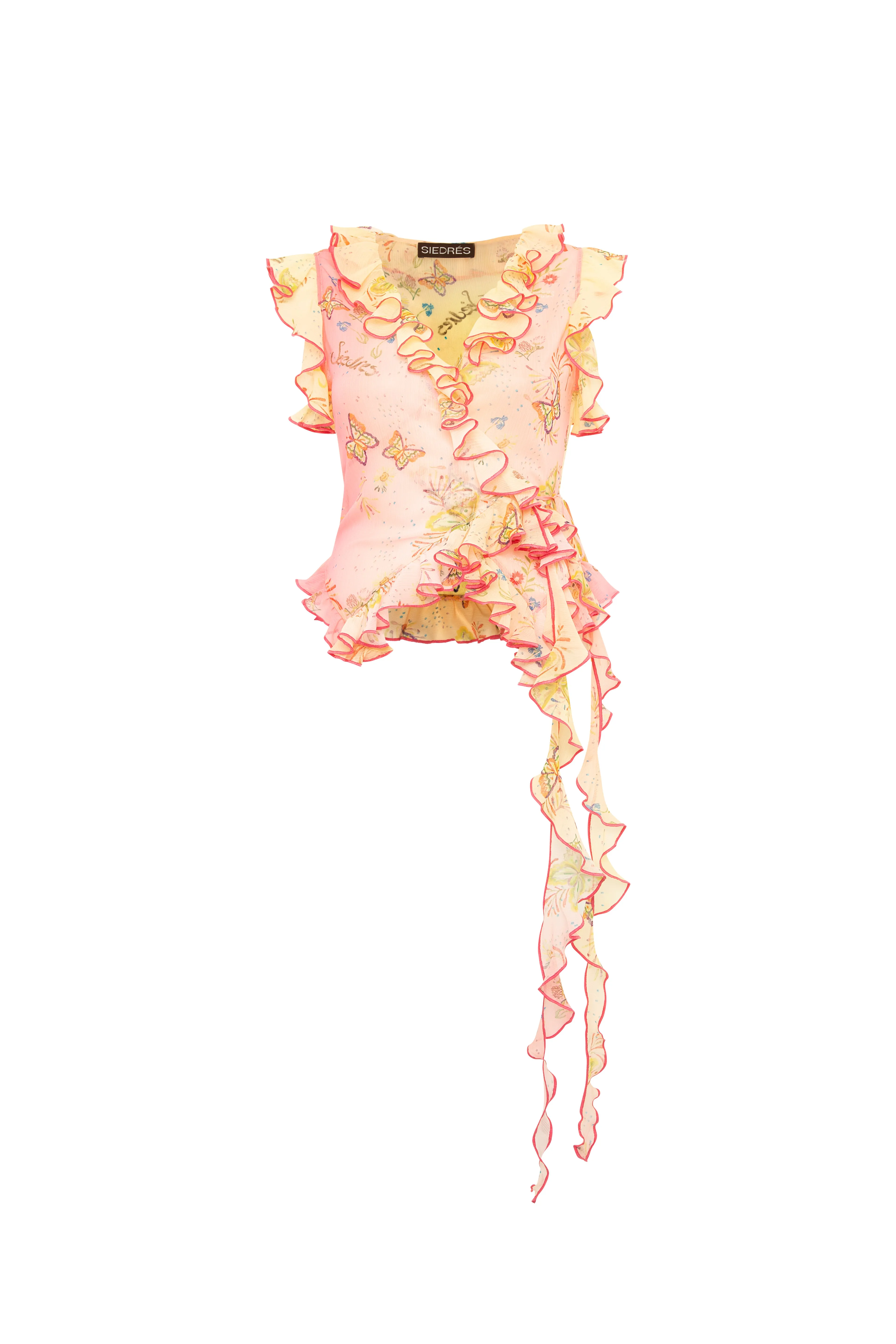 EVIE - Pinkfly wrap top with ruffles sold by Siedres