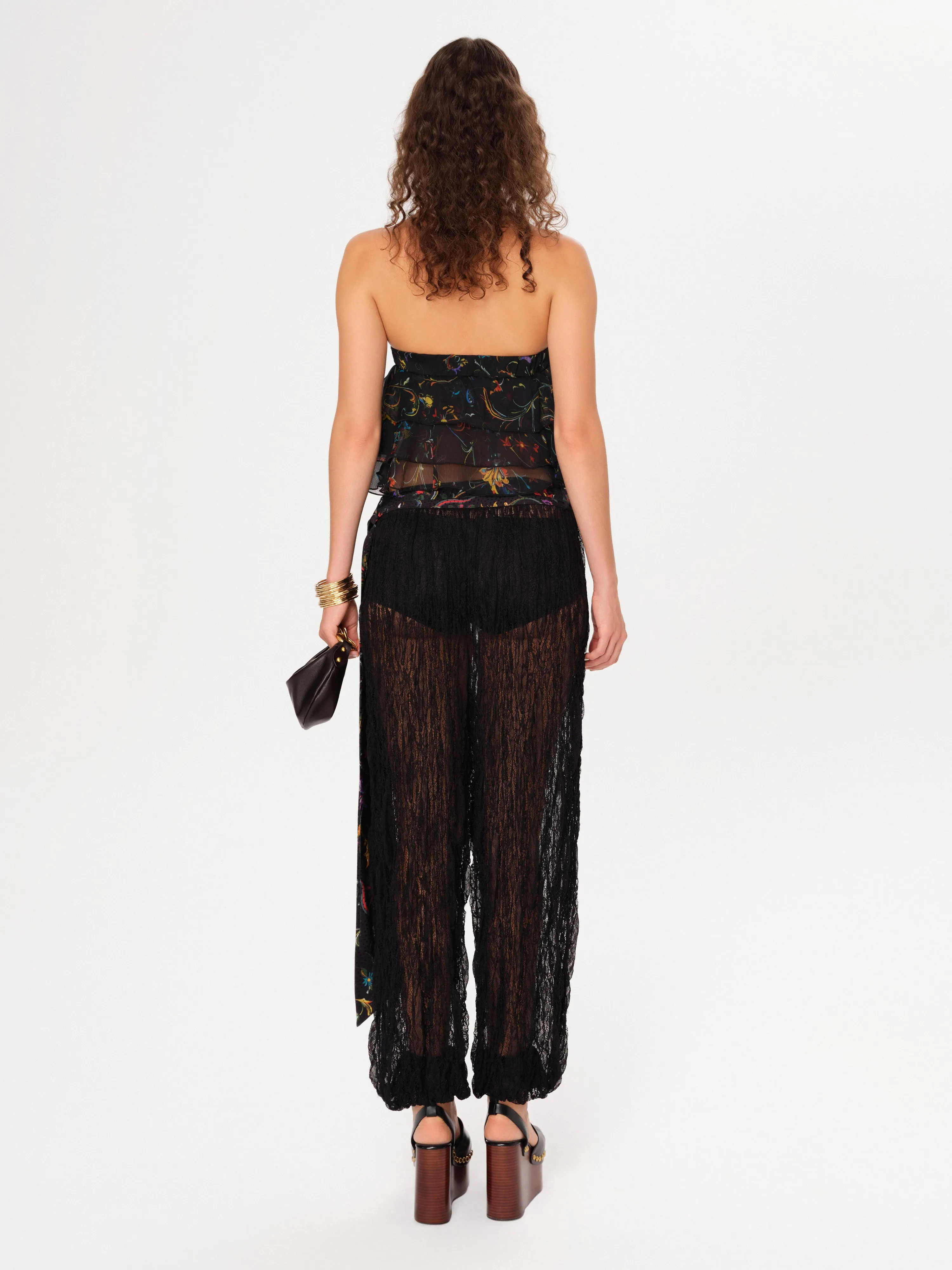 SHELA - Satin flare pants with contrast belt sold by Siedres product image thumbnail 3