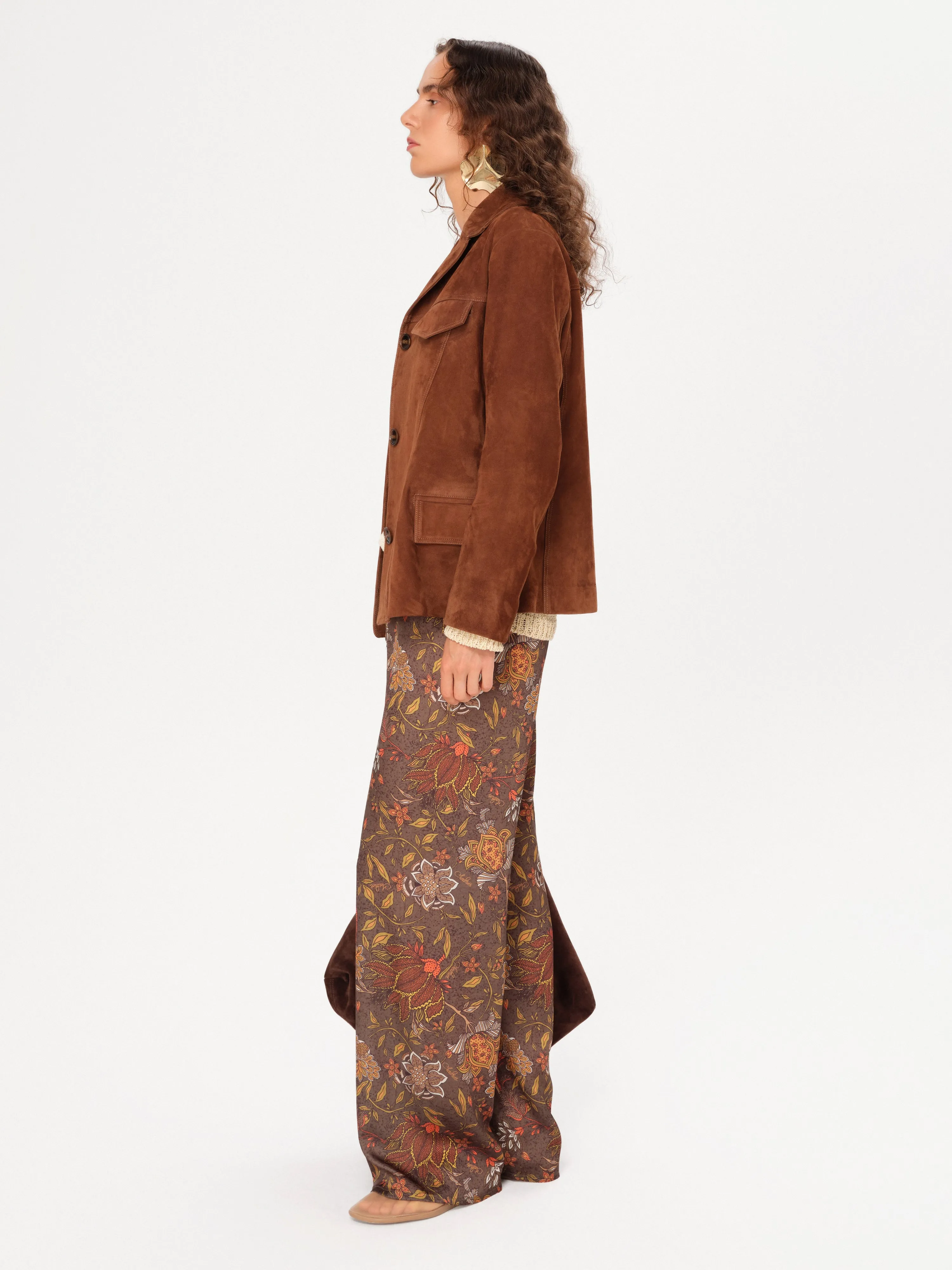 MANOCE - Wide-leg drawstring satin pants sold by Siedres product image thumbnail 2