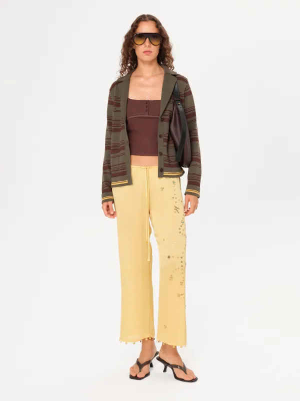 AURILIE - Bead-embellished crop leg pants sold by Siedres