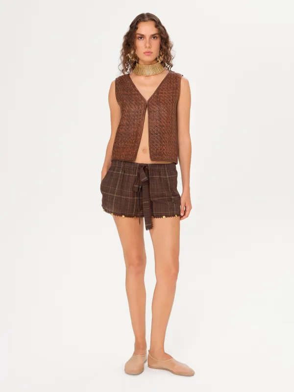 SHOL - Bow detailed mini shorts sold by Siedres