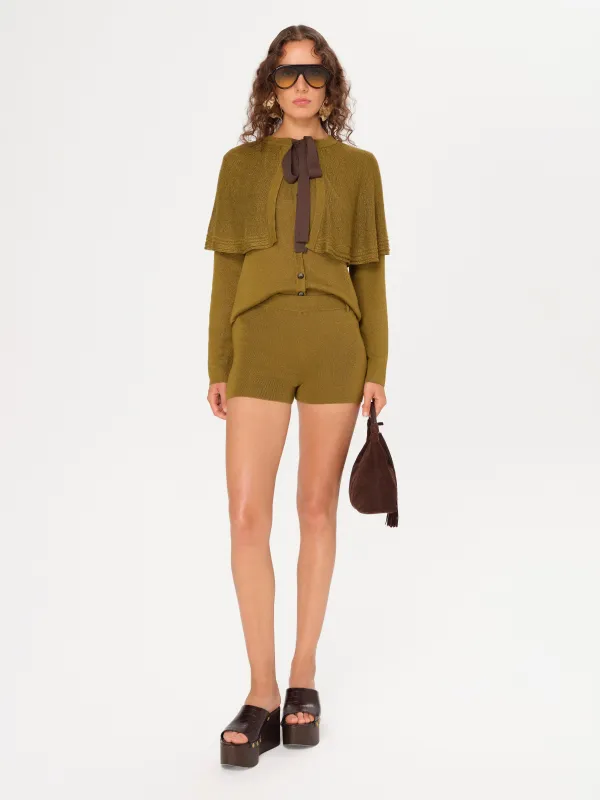 SOU - Belt detailed mini knit shorts sold by Siedres