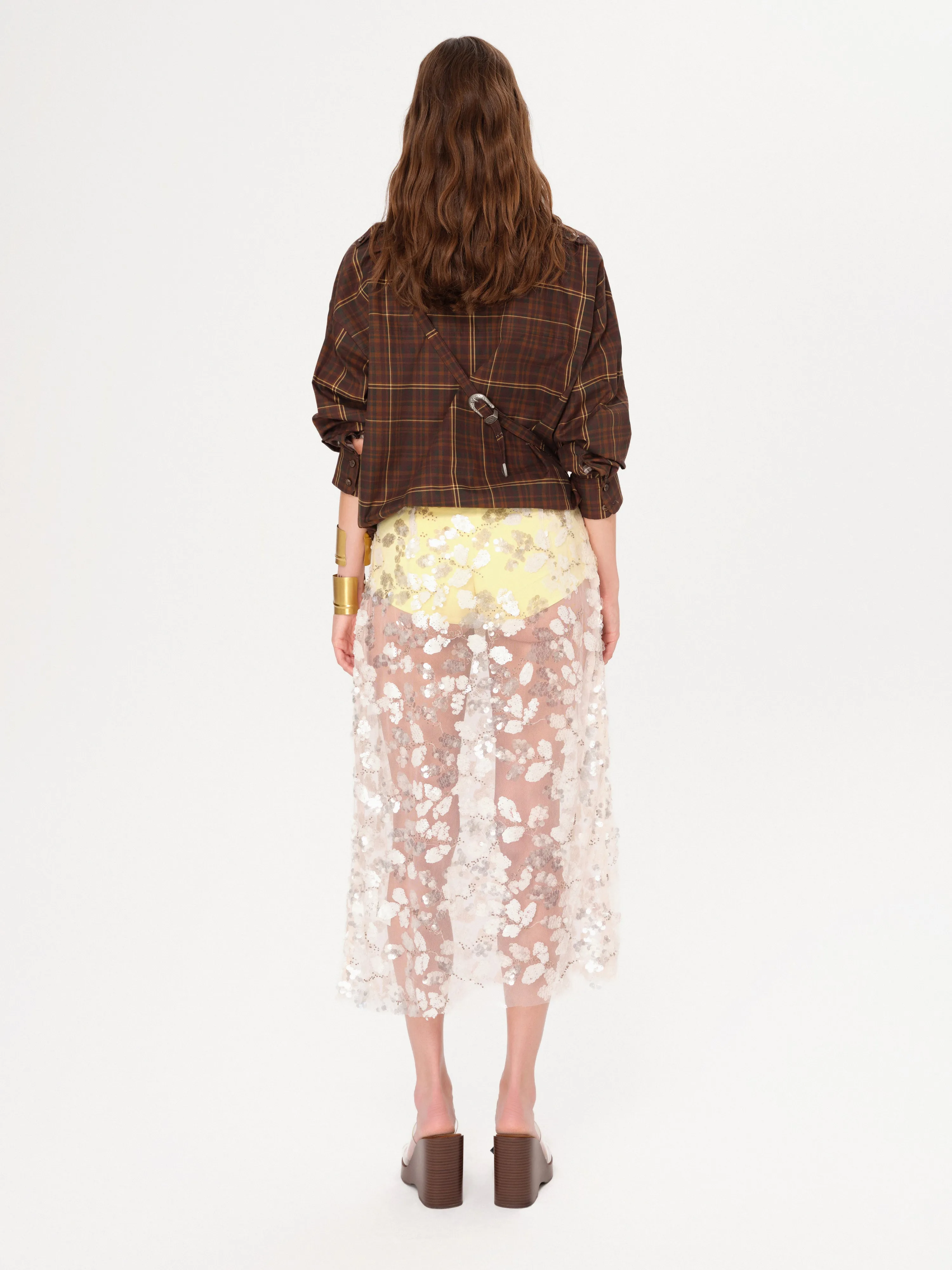 WELLS - Sequin-embellished sheer midi skirt with mini shorts sold by Siedres product image thumbnail 3