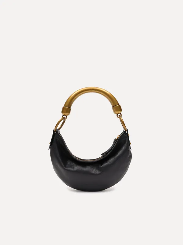CHÉRIE SMALL - Mini hobo bag with metal top handle sold by Siedres