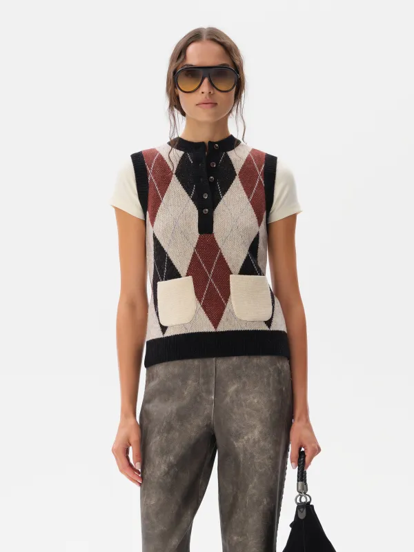CARINA - Cashmere-wool blend semi-buttoned vest sold by Siedres