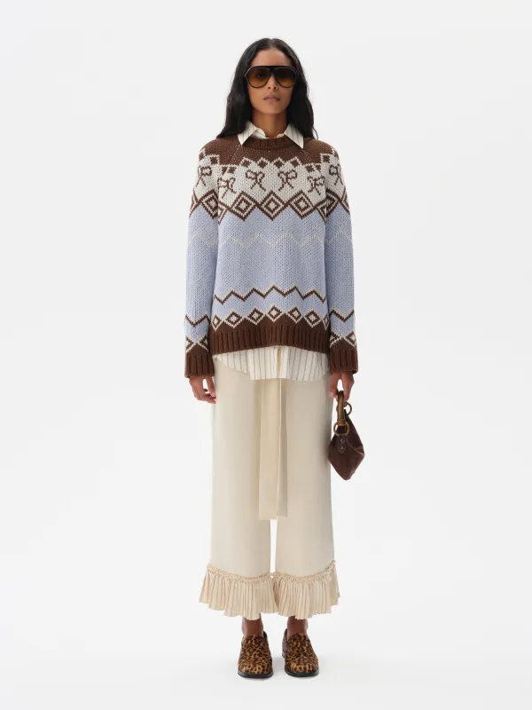 TILDA - Satin pants with pleated hem sold by Siedres