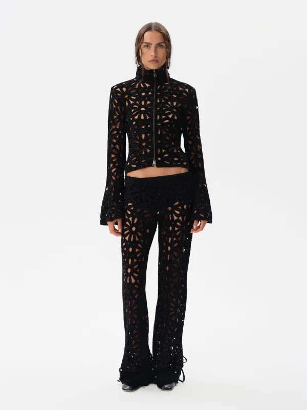 VIDA - Embroidered wide-leg pants with mini shorts sold by Siedres