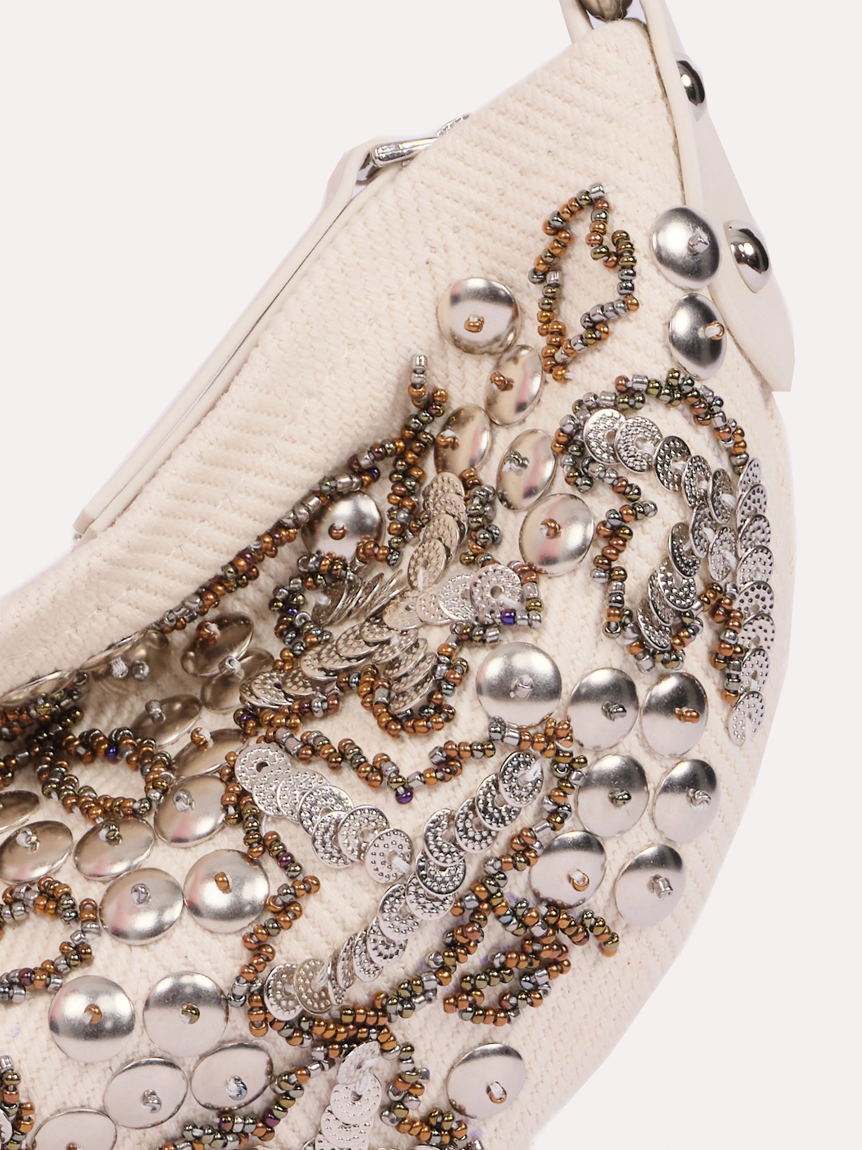 CHÉRIE SMALL - Canvas hobo bag with metal top handle sold by Siedres product image thumbnail 3