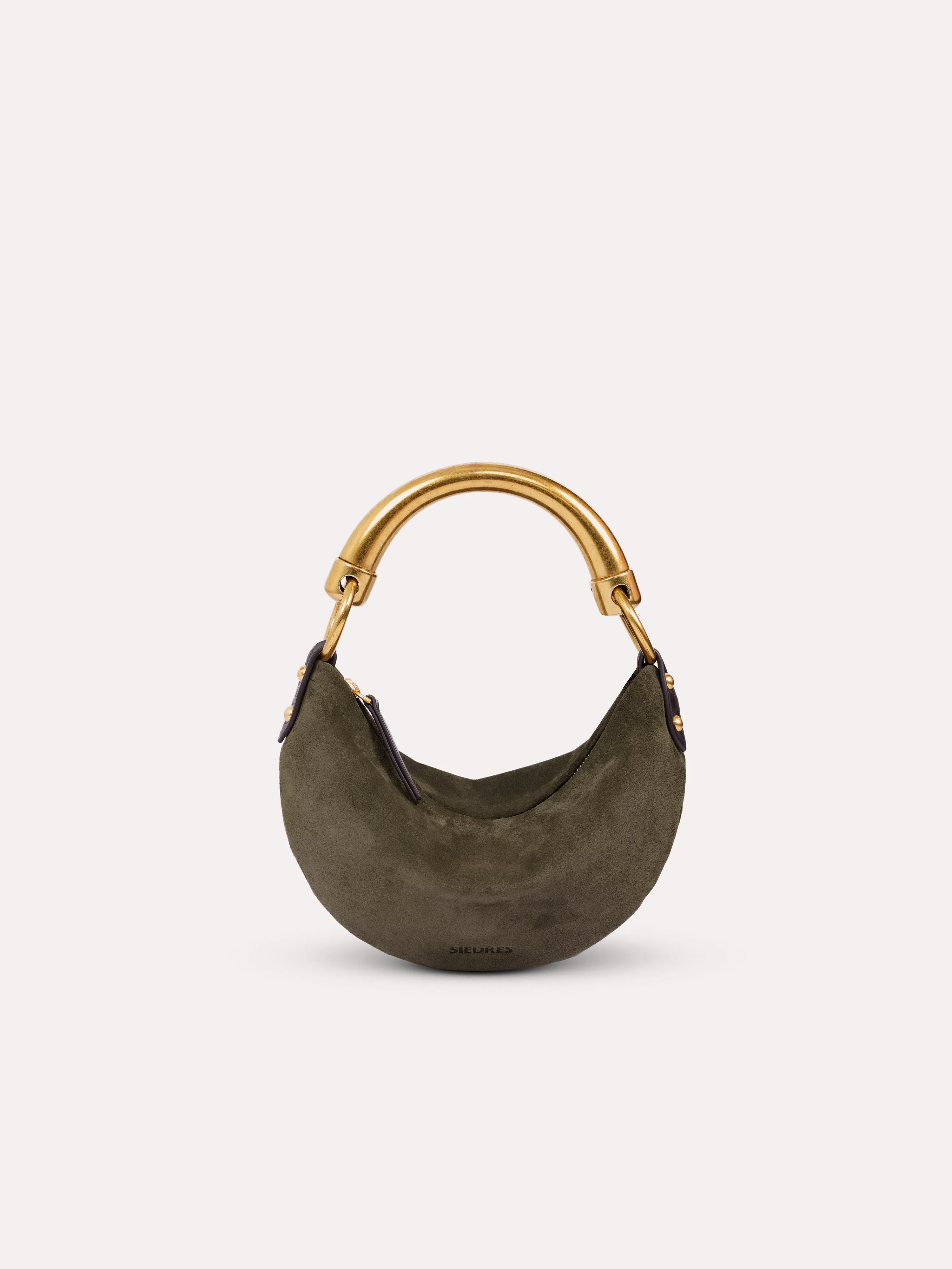 CHÉRIE SMALL - Suede hobo bag with metal top handle sold by Siedres