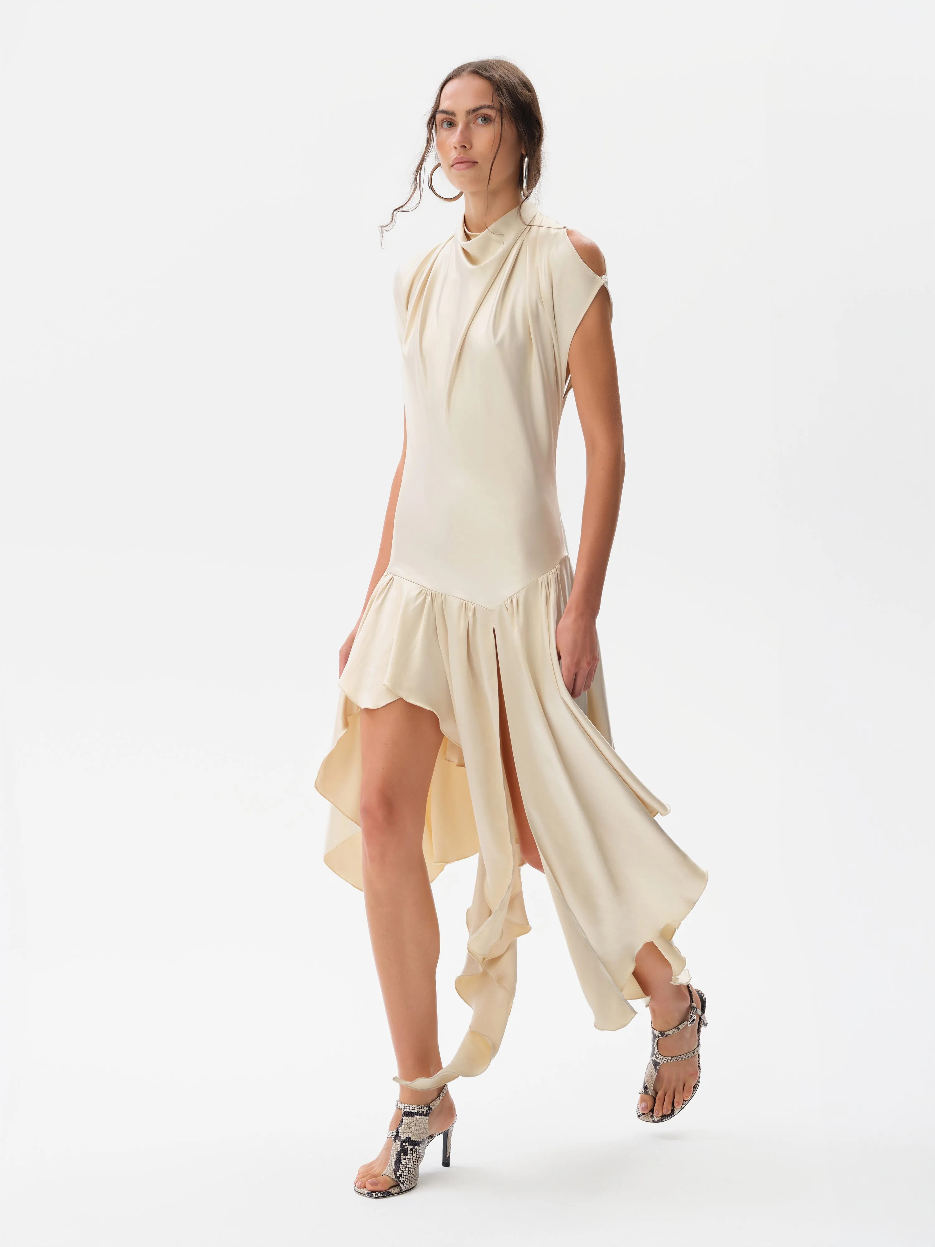 MAREN - Open-back satin asymmetric dress sold by Siedres product image thumbnail 2