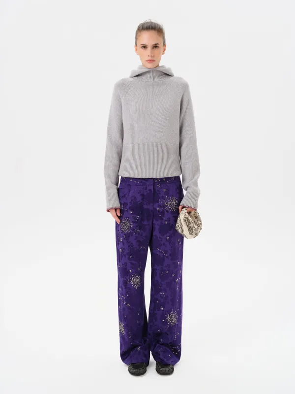 BRITY - Printed mid-rise satin pants sold by Siedres