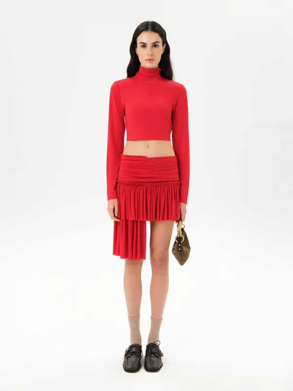 GIGI - Asymmetric jersey mini skirt sold by Siedres