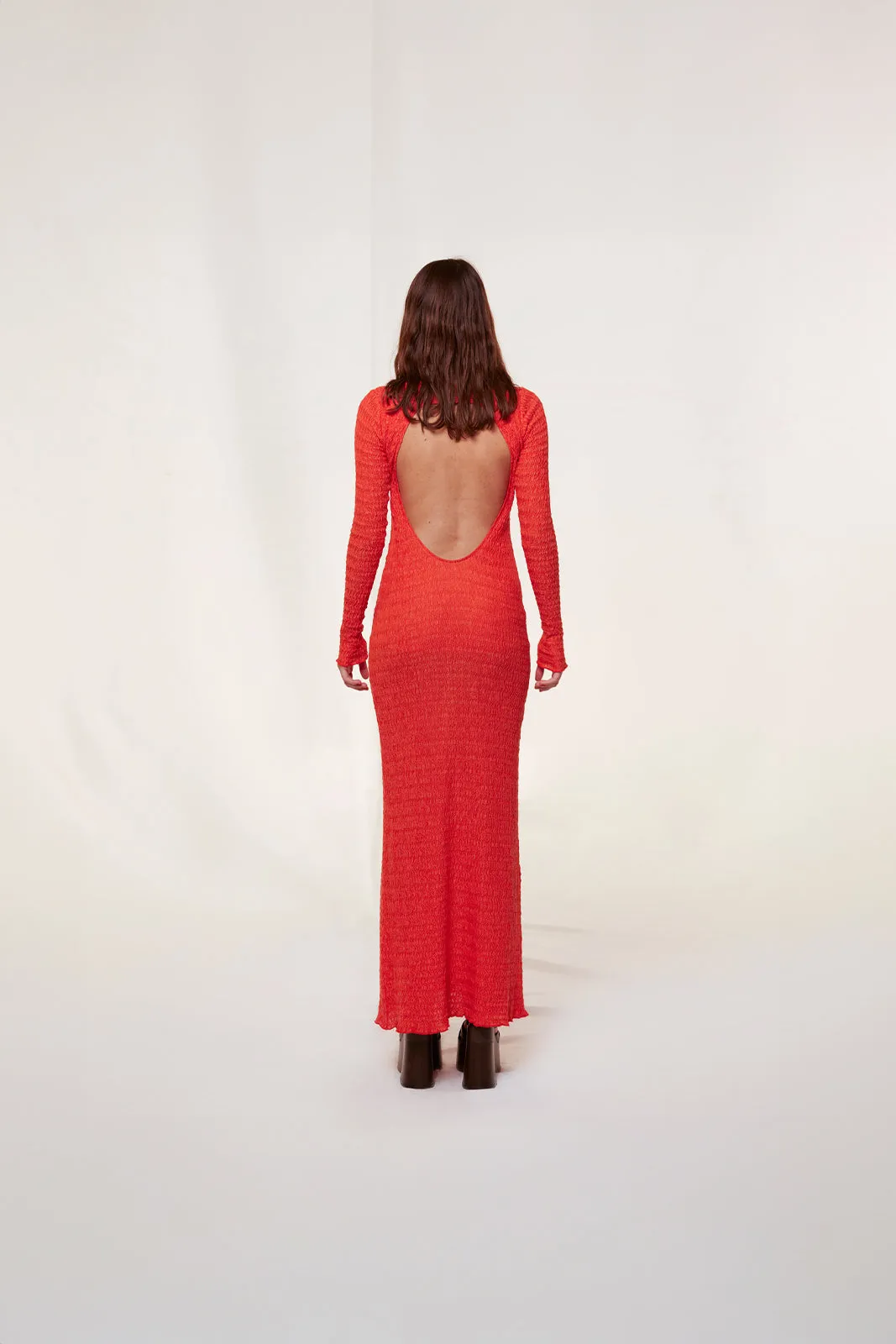 LENDI - Open-back textured maxi dress sold by Siedres product image thumbnail 3