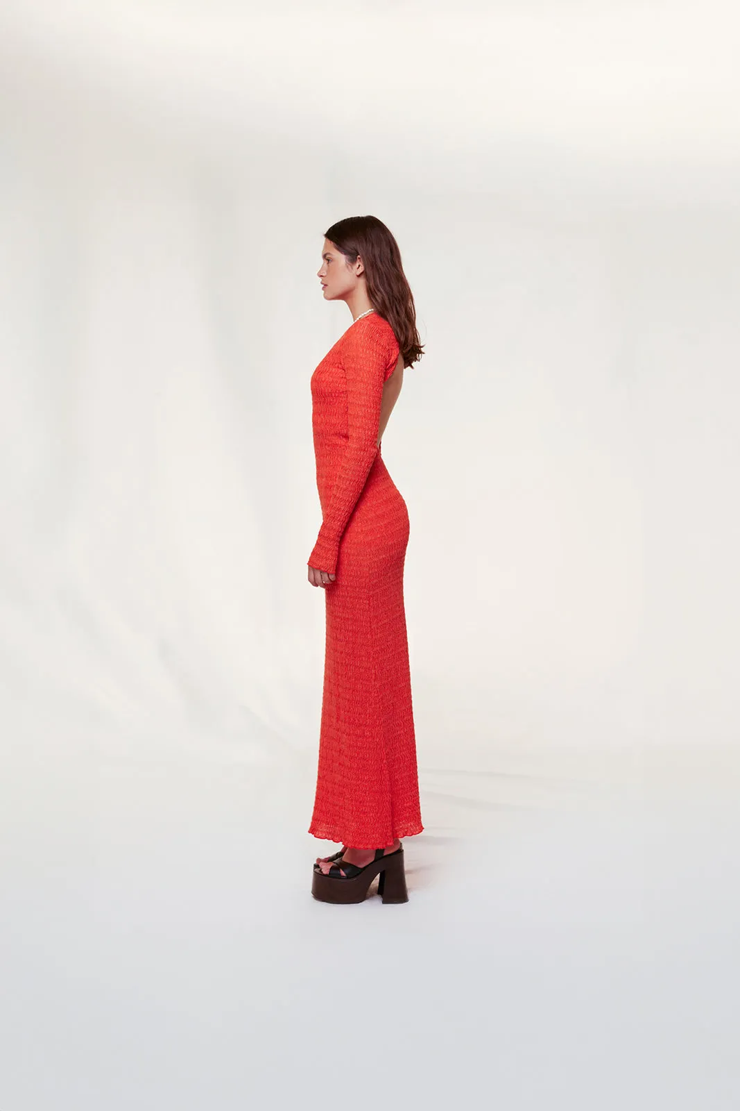 LENDI - Open-back textured maxi dress sold by Siedres product image thumbnail 2