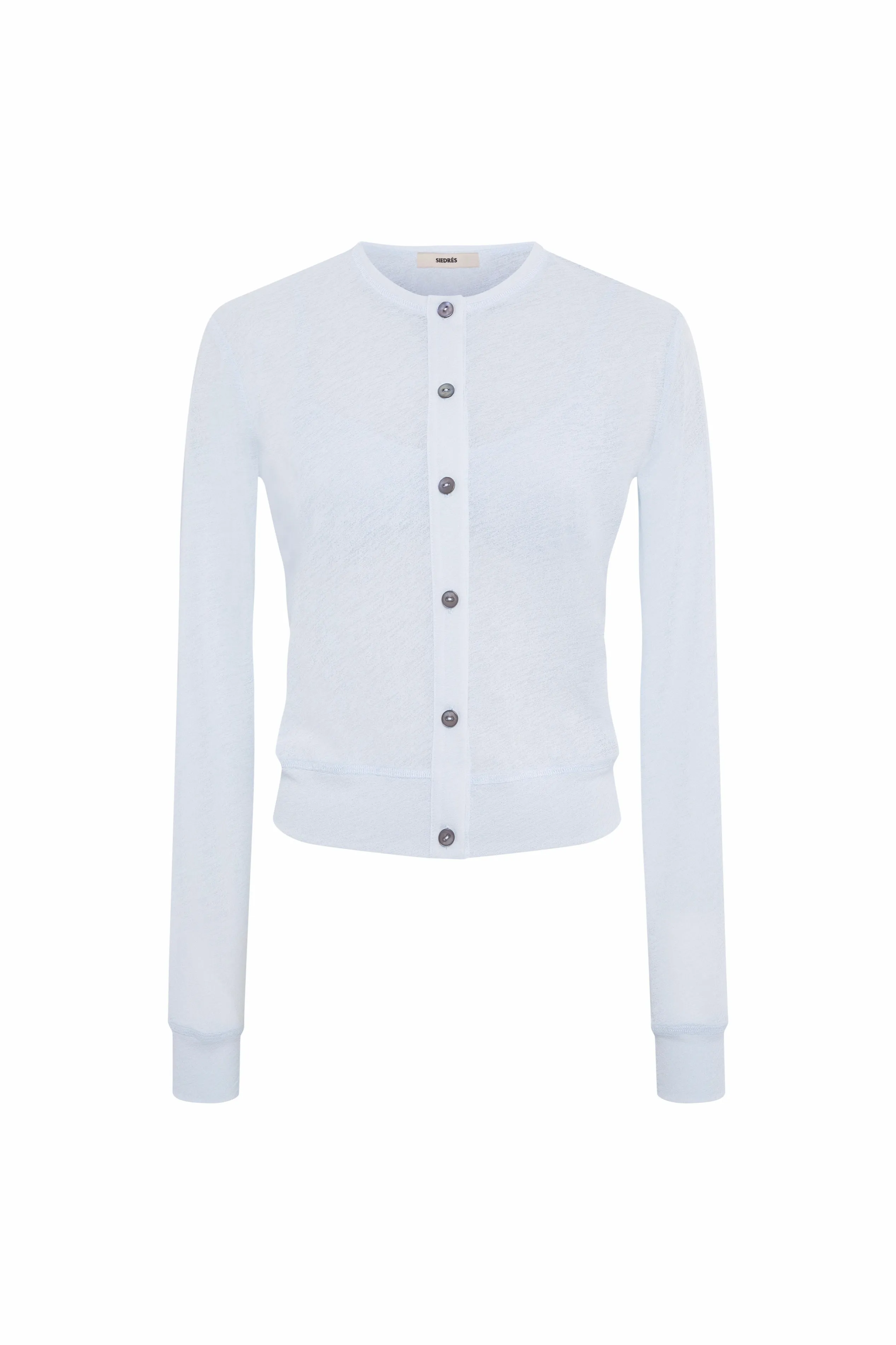 POLI - Crewneck button-up cardigan with matching bralette sold by Siedres